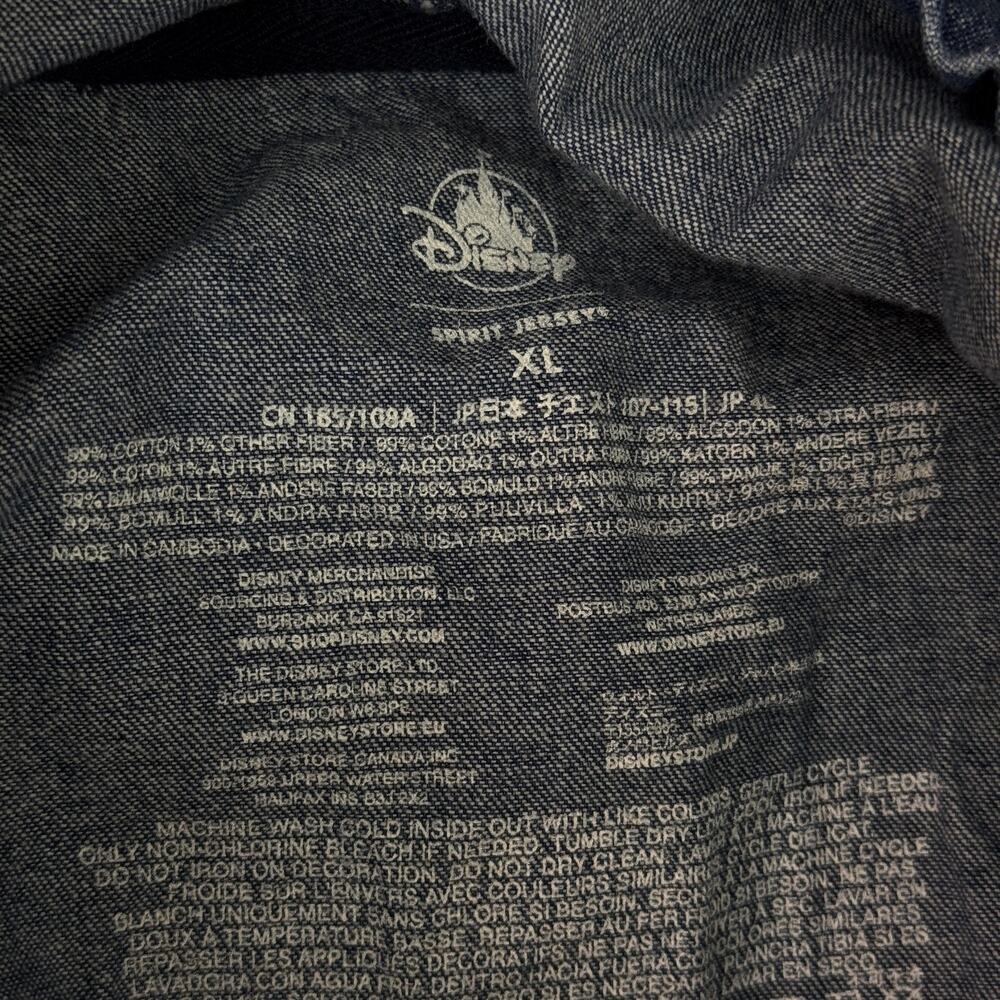 Disney Parks Spirit Jersey Jacket Womens XL Denim Hoodie Blue Walt Disney World - Picture 3 of 9